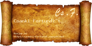 Csanki Fortunát névjegykártya